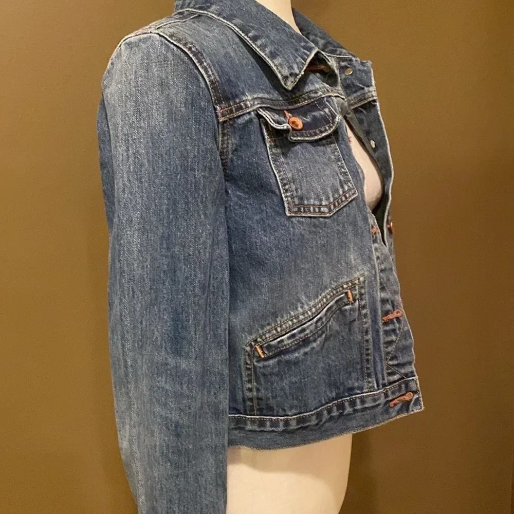 Ralph Lauren Blue Jean Cropped Jacket Girls Size XL